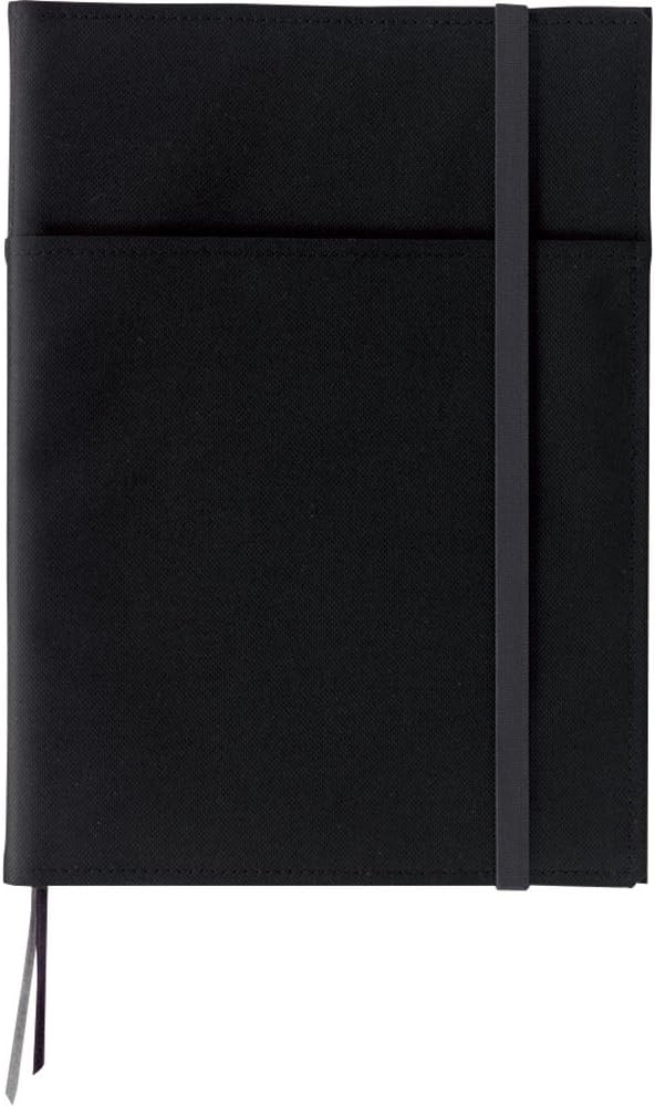 Kokuyo Systemic Cover Notebook in Semi B5 Black, a synthetic leather refillable notebook cover.