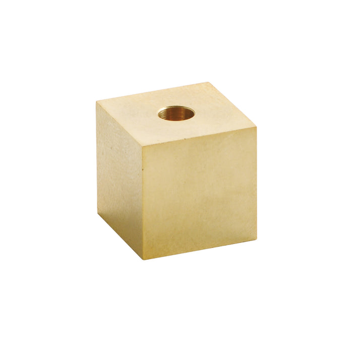 Single brass cube incense holder shown alone on a white background.