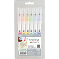 Kuretake ZIG Clean Color Dot 6 Colour Set in Mild colours, dual-tip dot markers for journaling.