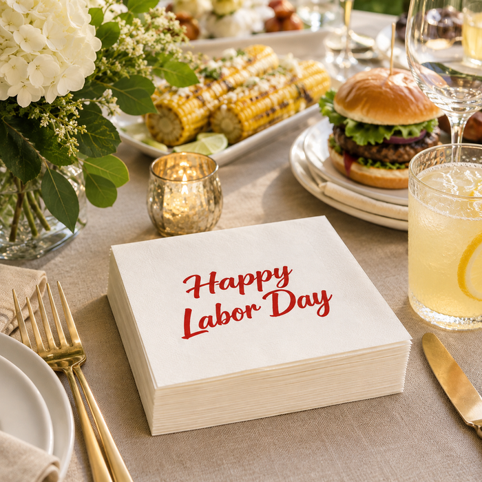 Labor Day Cocktail Napkins, 50-Pack, 3-ply, Labor Day Party Decor