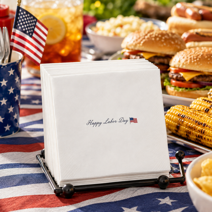 Labor Day Cocktail Napkins, 50-Pack, 3-ply, Labor Day Party Decor