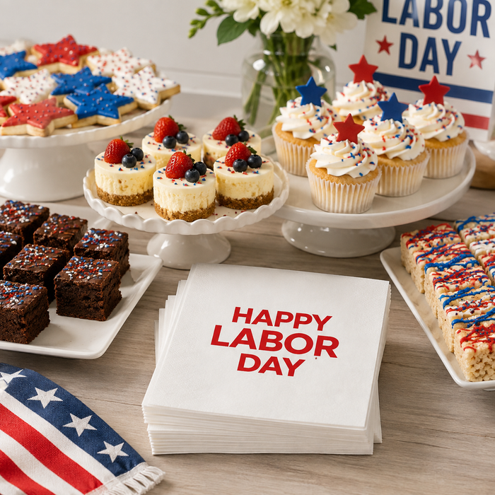 Labor Day Cocktail Napkins, 50-Pack, 3-ply, Labor Day Party Decor