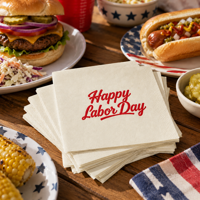 Labor Day Cocktail Napkins, 50-Pack, 3-ply, Labor Day Party Decor