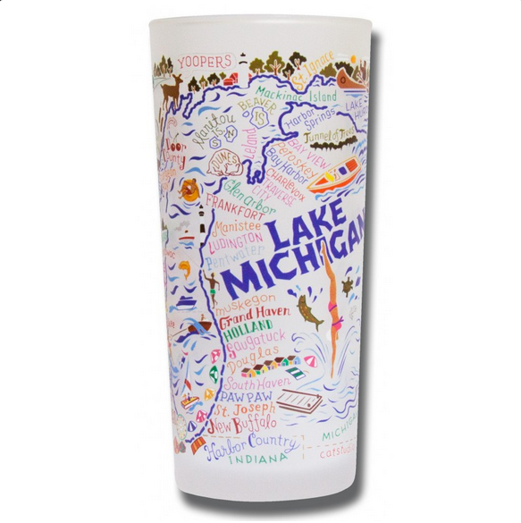 Lake Michigan Frosted Glass Tumbler