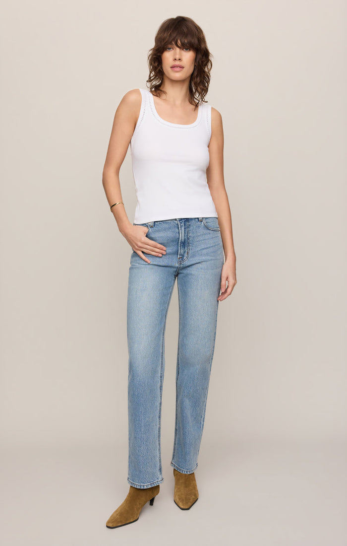 Z Supply Larkin Embroidered Tank in White available at Barbara Katz