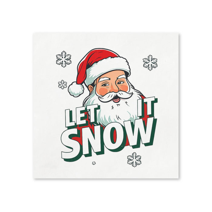 Let It Snow Santa Cocktail Napkins, 50-Pack, 3-ply, Christmas & Holiday Parties, Table Decor Napkins