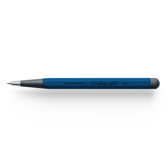 The Journal Shop - Navy blue Leuchtturm1917 Drehgriffel Nr. 2 Pencil featuring a sleek black top and silver tip.