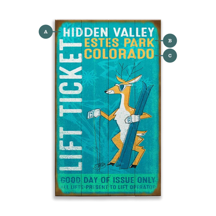 Lift Ticket Custom Sign