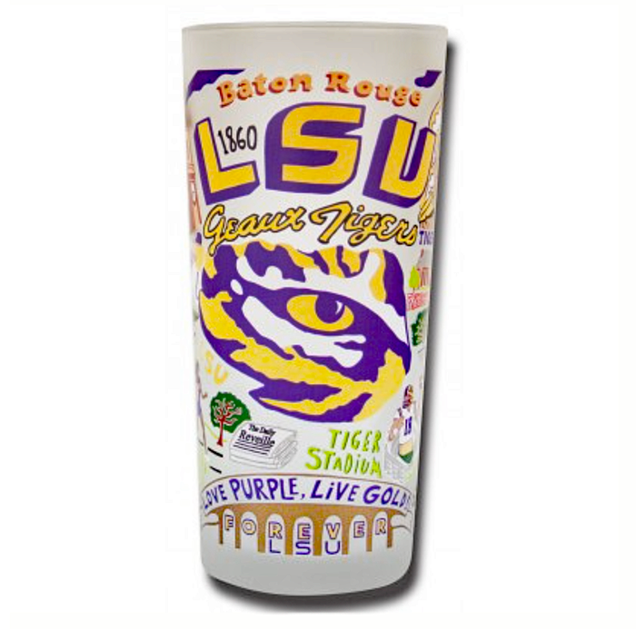 LSU Collegiate Frosted Glass Tumbler