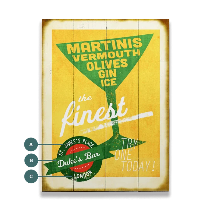 Martinis Custom Sign