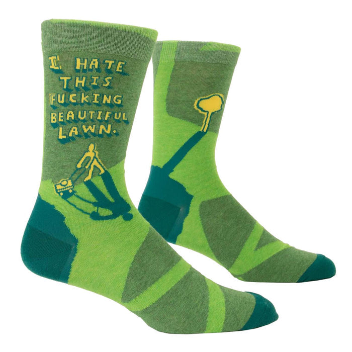 Men's Crew Socks - Fucking Beautiful Lawn