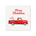 Merry Christmas Red Truck Cocktail Napkins, 50-Pack, 3-ply, Vintage Holiday & Christmas Napkins