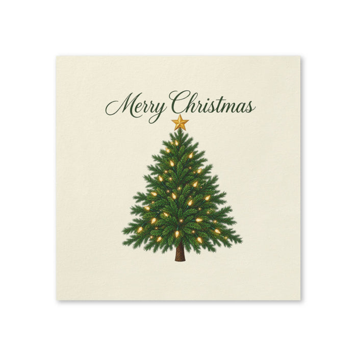 Merry Christmas Tree Cocktail Napkins, 50-Pack, 3-ply, Festive Christmas & Party Dinner Napkins