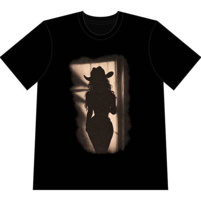 Midnight Cowgirl Silhouette Tee Heavyweight Vintage Western Graphic T-Shirt
