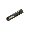 Midori Stationery XS Cutter in green shown from the front, compact design with protective cap.