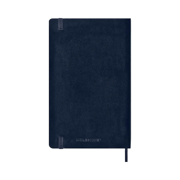 Back cover of the Moleskine Classic Soft Cover Notebook in deep Sapphire Blue with a sleek finish.