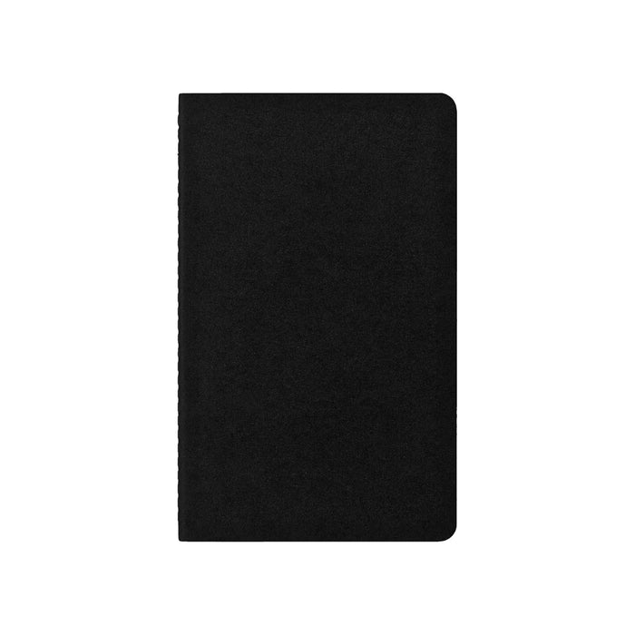 Front cover of Moleskine Large Black Cahier Dotted notebook in black cardstock.