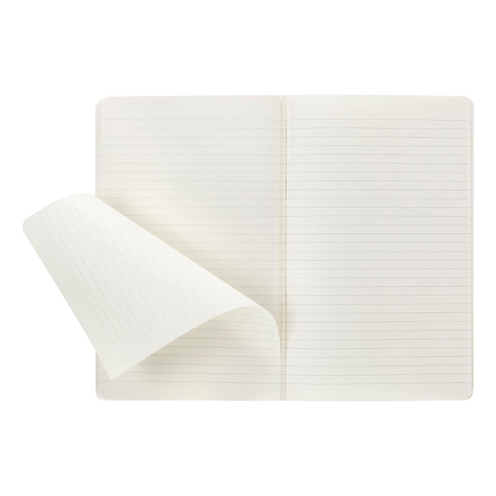 Moleskine Ruled Kraft Cahier 13cm x 21cm [pack of 3] photographed on a plain white background.
