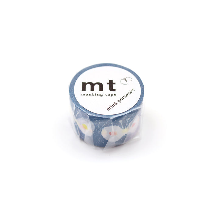 The Journal Shop - mt x Mina Perhonen washi tape hana hane blue roll close-up