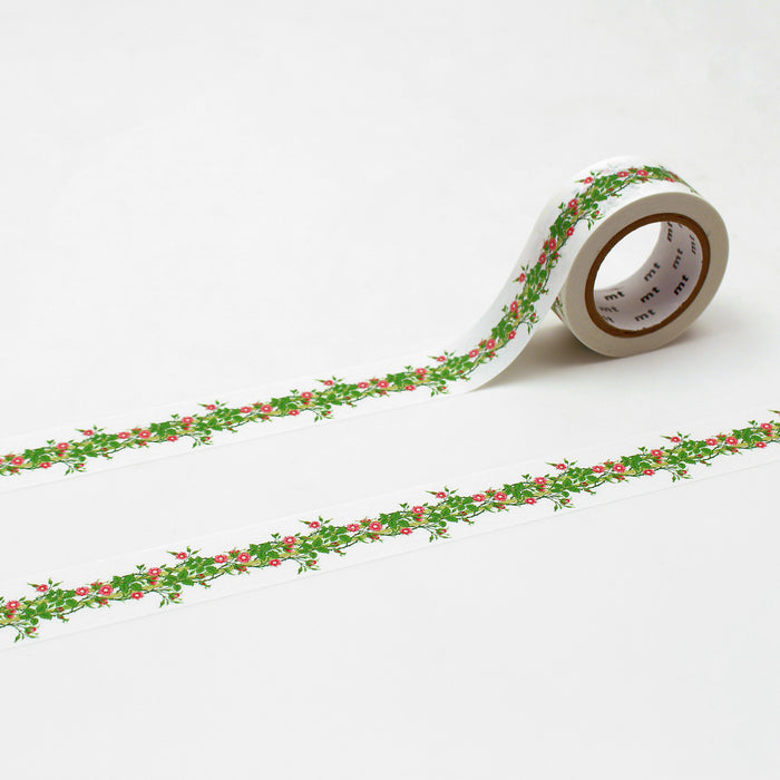 mt x William Morris Washi Tape - Rambler - 20mm, shown from the front.
