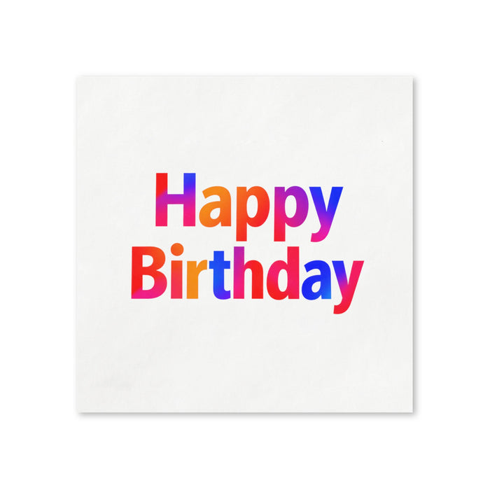 Multicolor Happy Birthday Napkins, 50-Pack, 3-ply, Birthday Party Decor