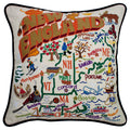 New England Hand-Embroidered Pillow
