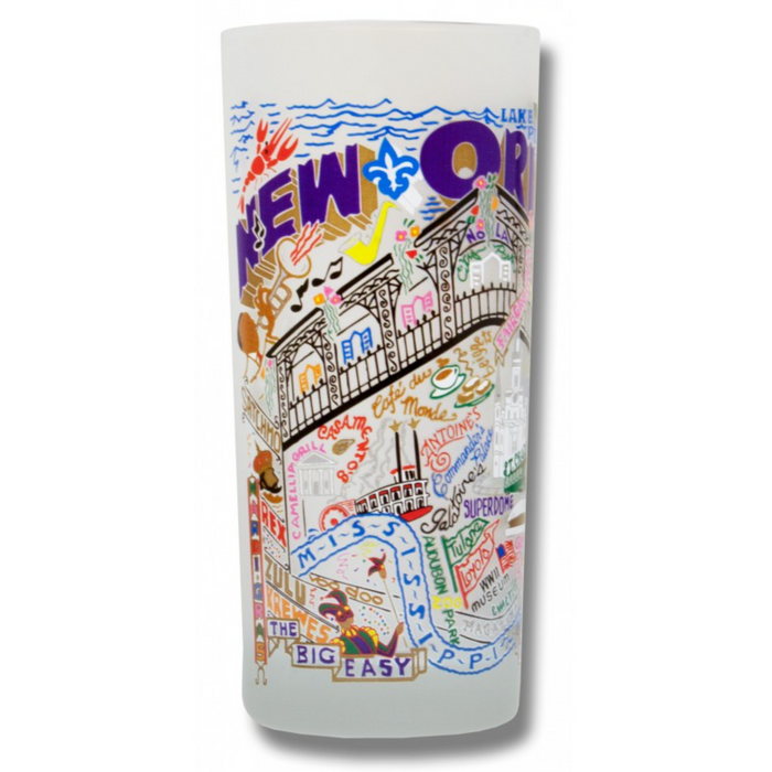 New Orleans Frosted Glass Tumbler
