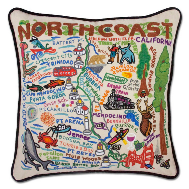 North Coast Hand-Embroidered Pillow