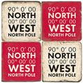North Pole Coordinates Drink Coasters
