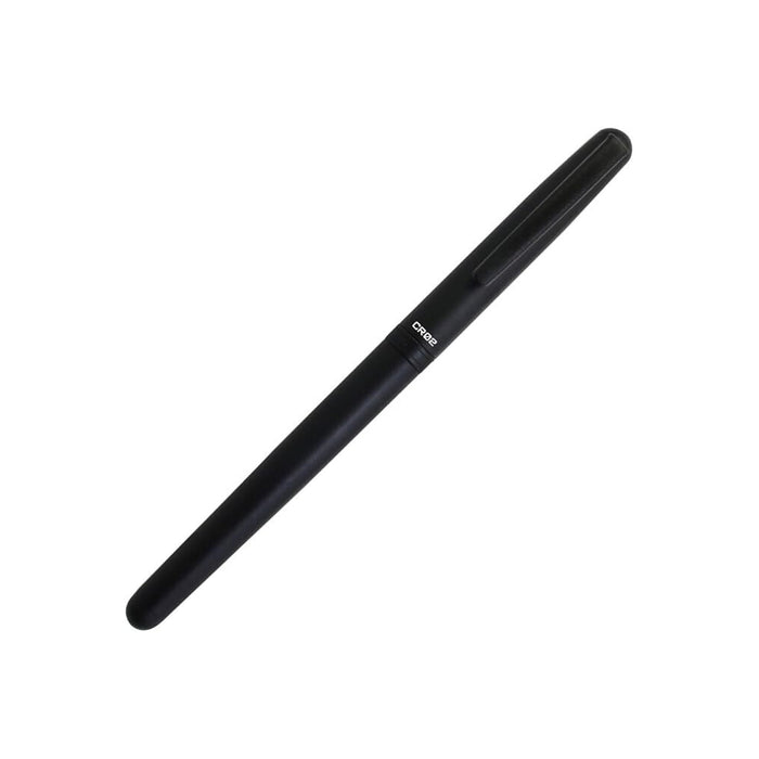 Ohto Ceramic Rollerball 0.5 pen with middle barrel in matte black, full-length view.