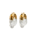 Lizzie Fortunato Organic Hoops in Gold/Clear available at Barbara Katz