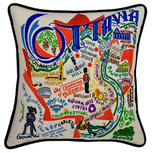 Ottawa Hand-Embroidered Pillow