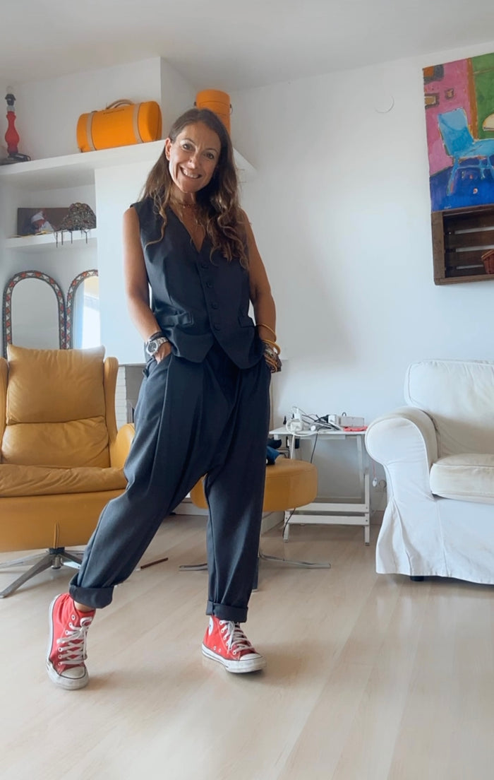 Pantalón "cupido" antracita, corte elegante