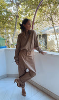 Pantalón "cupido" camel, corte elegante