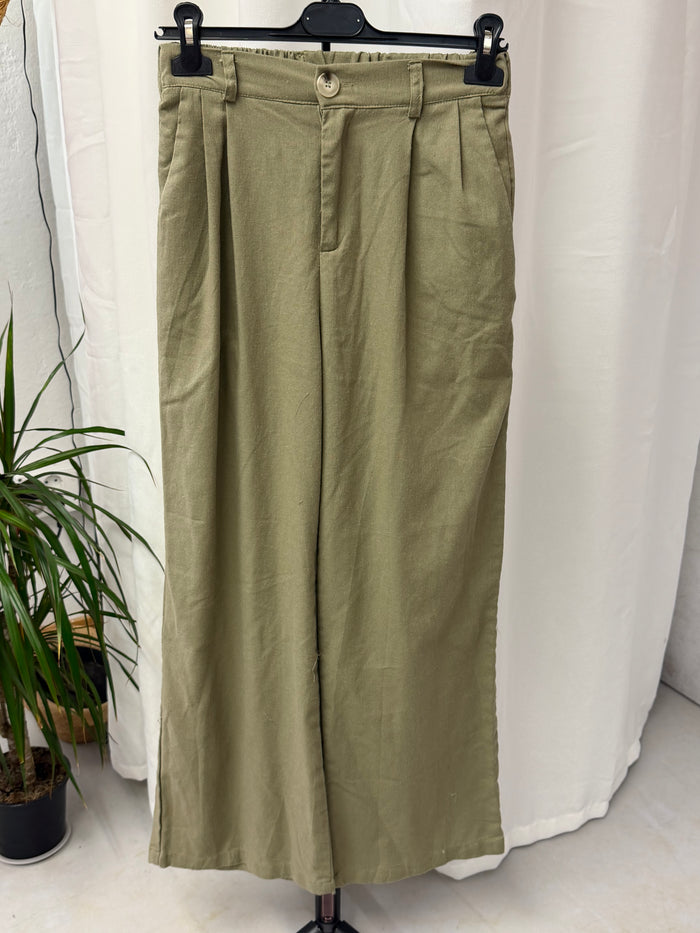 Pantalón de lino "verde oliva claro"