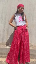 Pantalón "flight" Bandana Style rosa, tencel, talla única