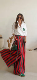 Pantalón "flight" Italian Style rosa, lyocell, talla única