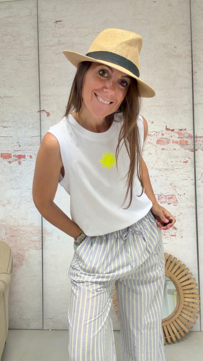 Camiseta "Dancer" blanca personalizada de algodón, para playa y verano
