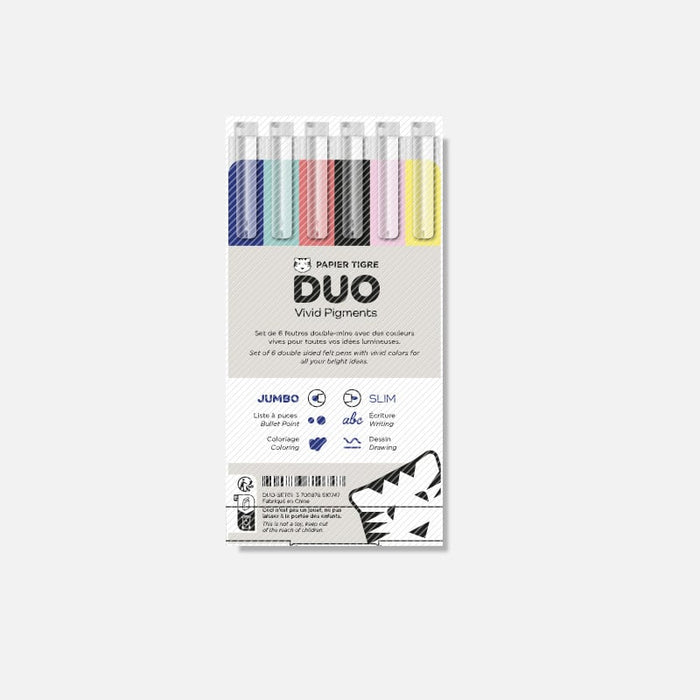 Papier Tigre Duo Felt Pens Set, close-up view.