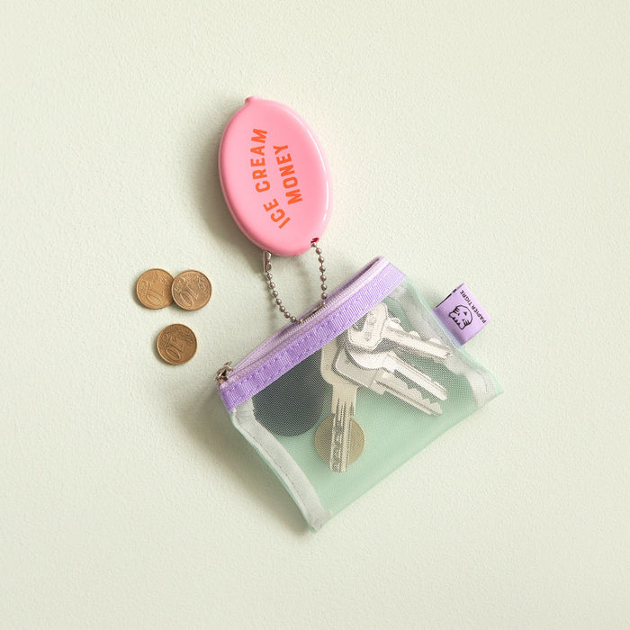 Papier Tigre Mesh Pocket Extra Small in lilac and mint.