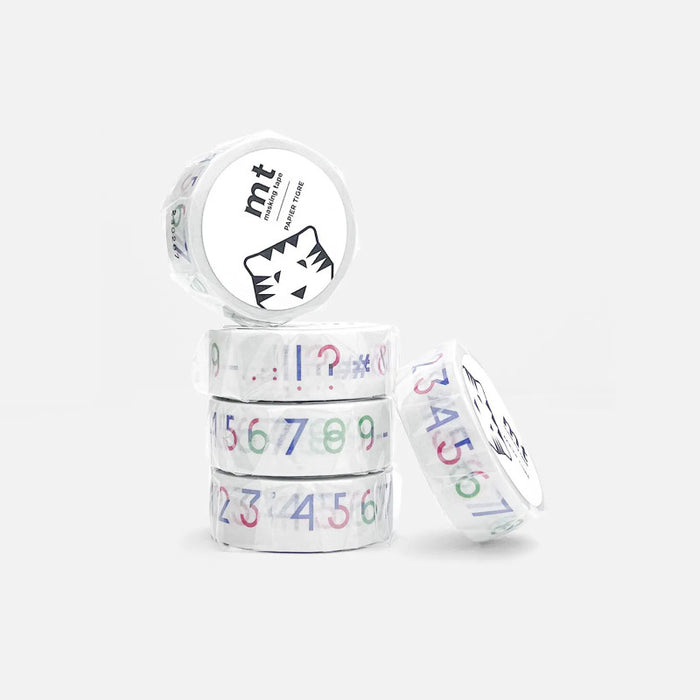 Papier Tigre x MT Numbers masking tape displaying its numbers print.