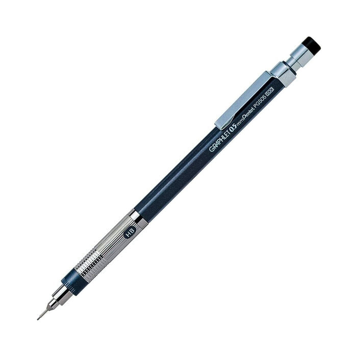 0.5mm - Pentel Graphlet Sharpie mechanical pencil with black push button and slim barrel design.