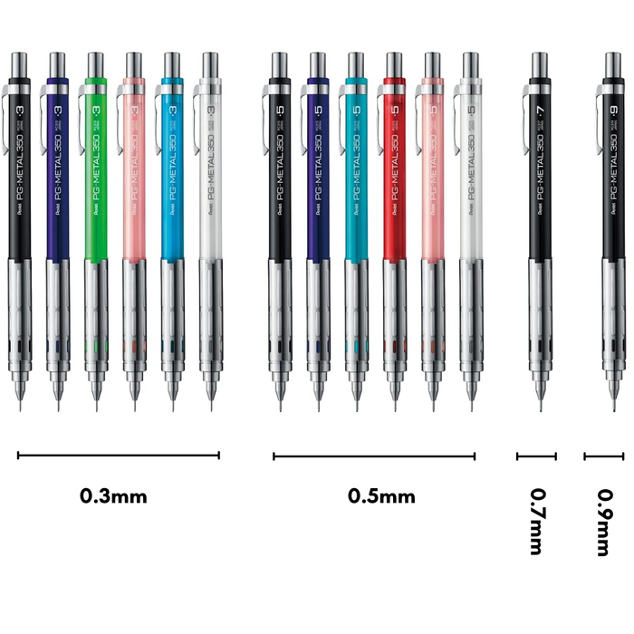 Pentel Metal 350 Mechanical Pencil, shown from the front.