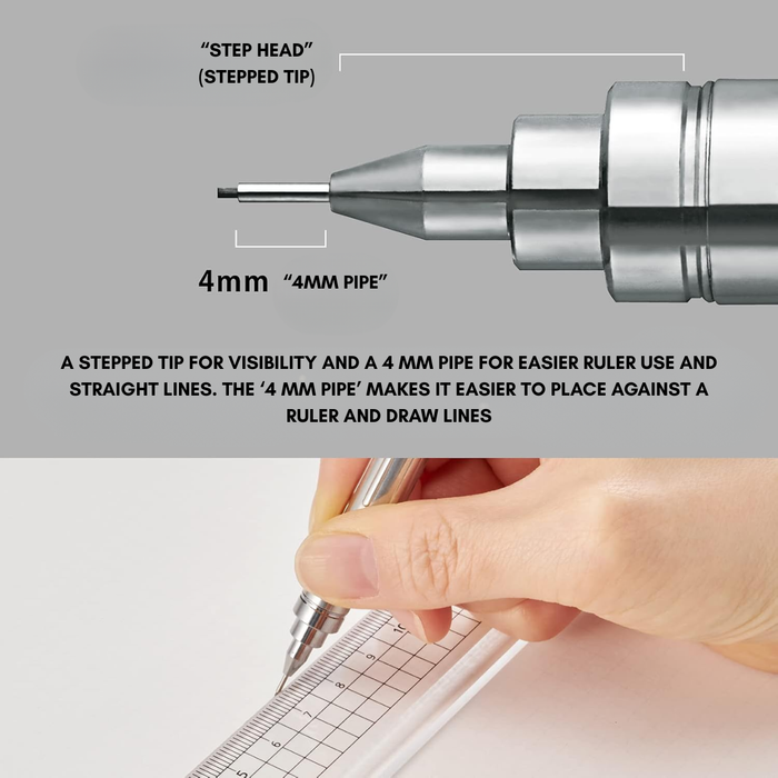 Pentel Metal 350 Mechanical Pencil, detail view of the design.