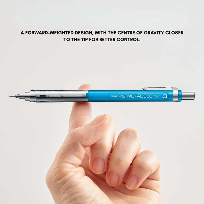 Pentel Metal 350 Mechanical Pencil, close-up view.