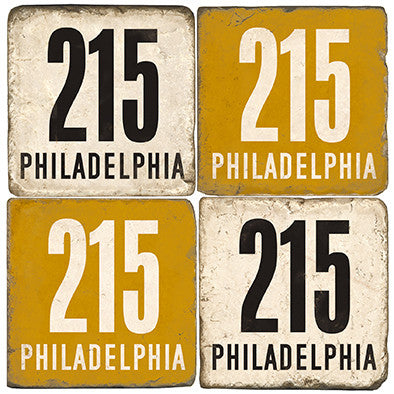 Philadlephia Area Code 215 Drink Coasters