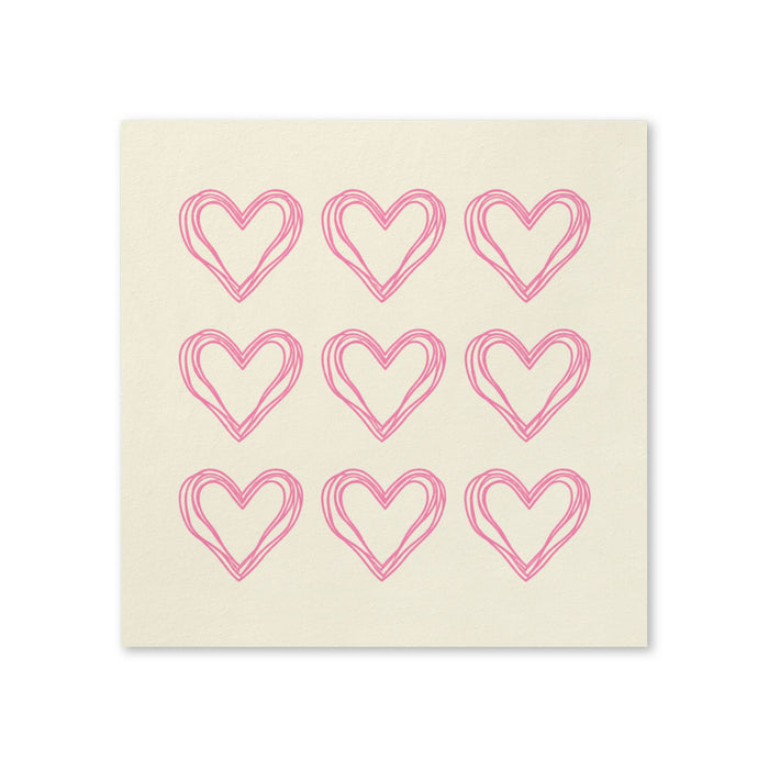 Pink Hearts Valentine’s Day Cocktail Napkins, 50-Pack, 3-ply, Valentine’s Day Party Decor