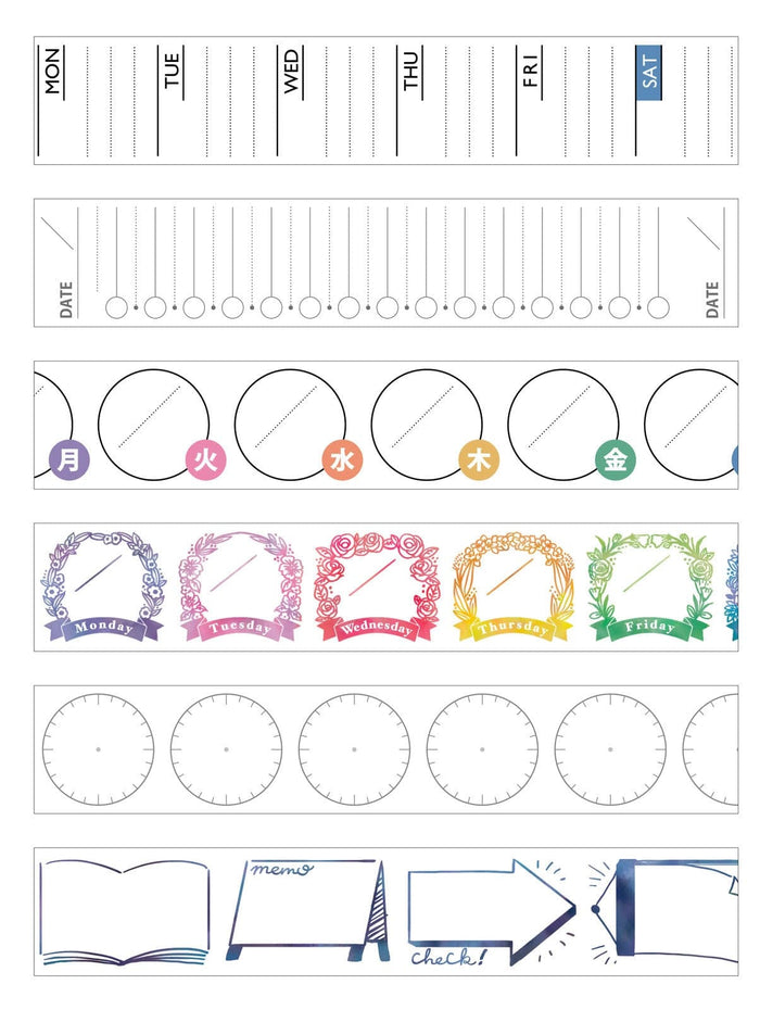 Other styles in the planner masking tape range