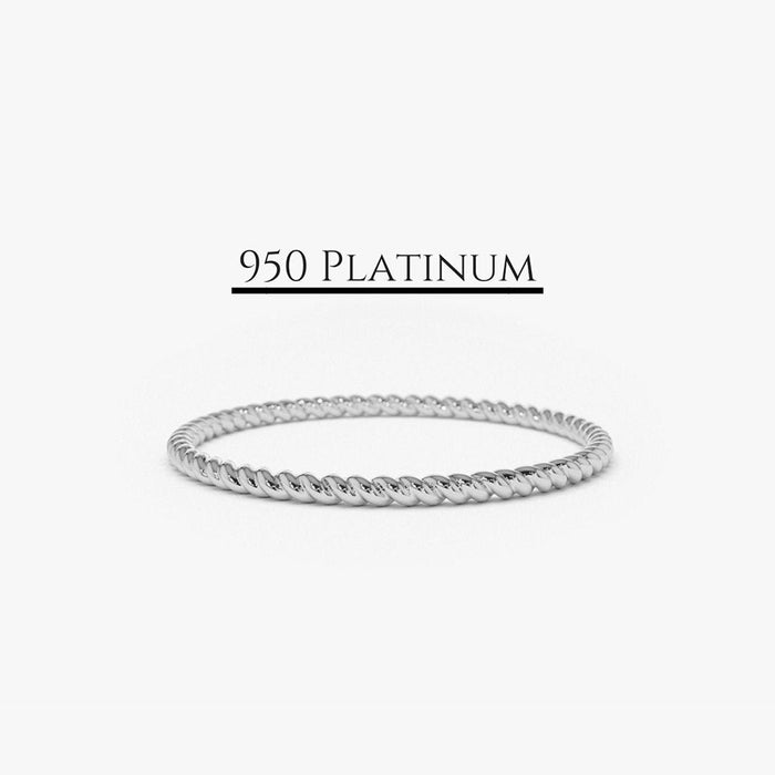 Platinum 1.2MM Braided Twist Band 3 Ferkos Fine Jewelry