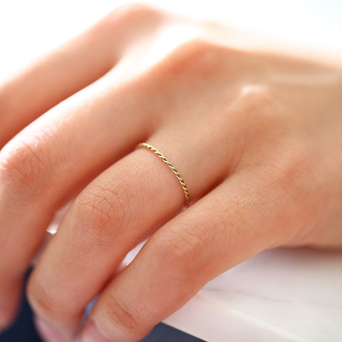 Platinum 1.2MM Braided Twist Band  Ferkos Fine Jewelry